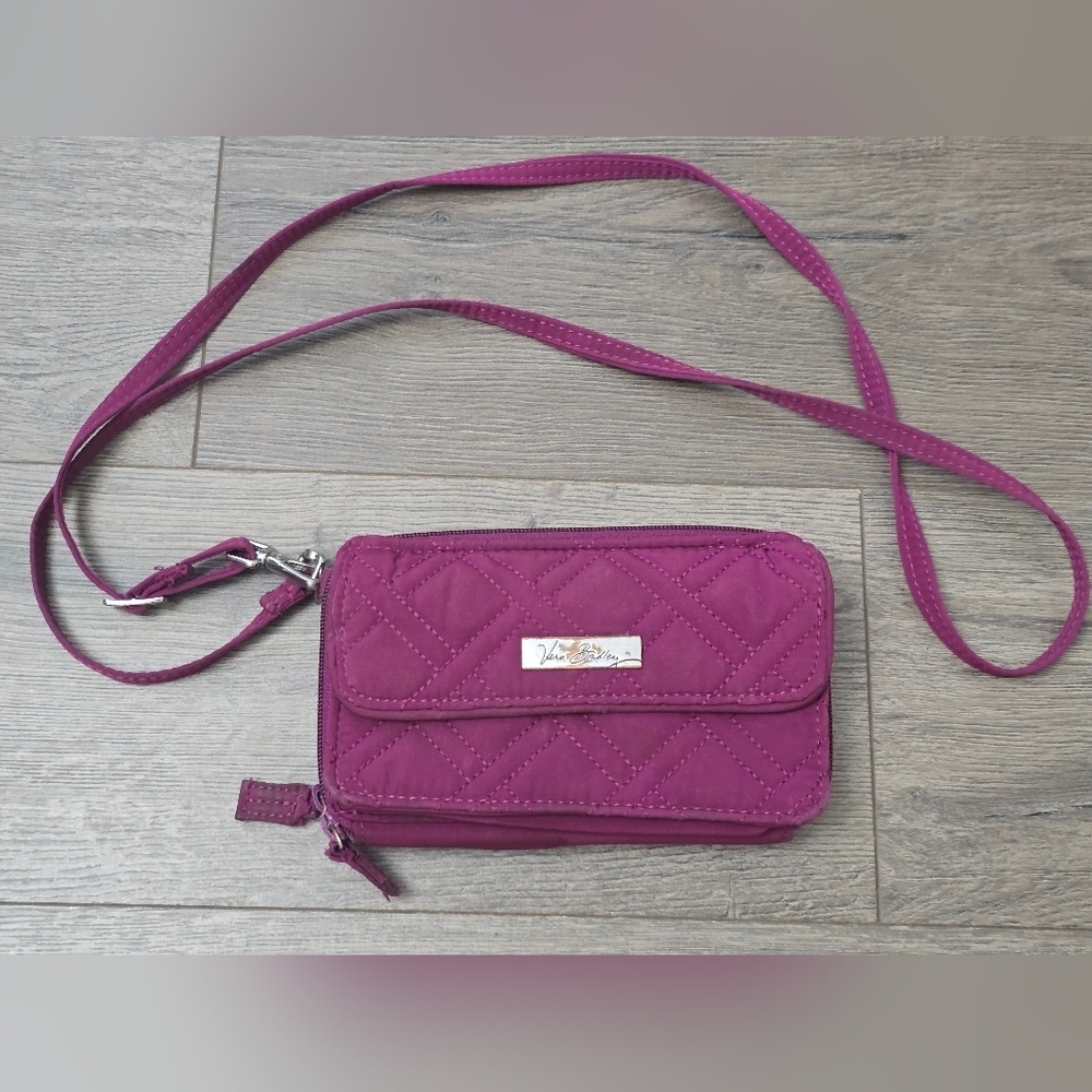 Vera Bradley Quilted Deep Plum Wallet/Bag All In One Soft Travel Everyday